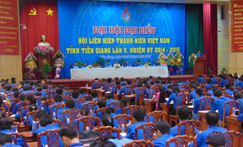Quang cảnh Đại hội Hội LHTN Việt Nam tỉnh Tiền Giang lần thứ V, nhiệm kỳ 2014 - 2019.
